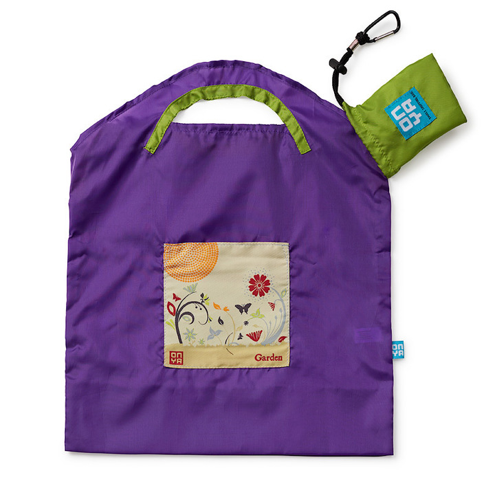 Onya Reusable Shopping Bag Small Purple Garden