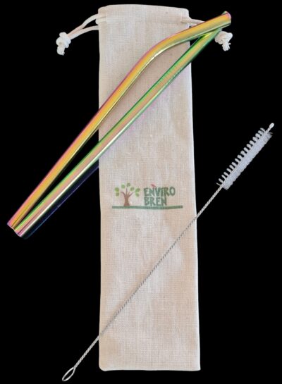 EnviroBren Rainbow Coloured Metal Straw Sets - Image 2