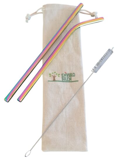 EnviroBren Rainbow Metal Straws - Image 2